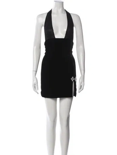 Pre-owned Alexandre Vauthier Halterneck Mini Dress In Black/white