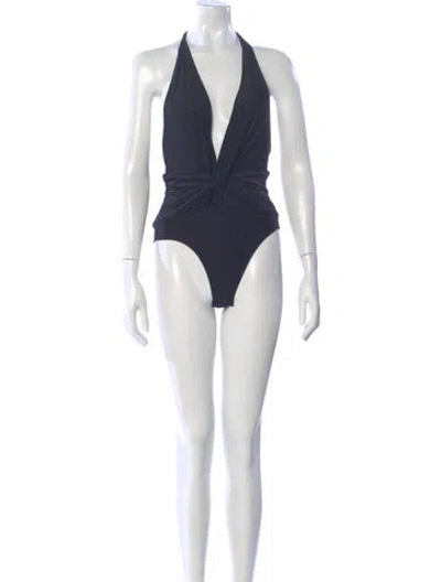 Pre-owned Alexandre Vauthier Halterneck Sleeveless Bodysuit In Blue