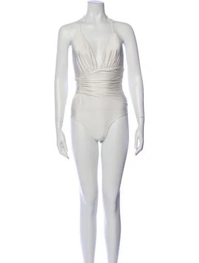 Pre-owned Alexandre Vauthier Halterneck Sleeveless Bodysuit In Neutral