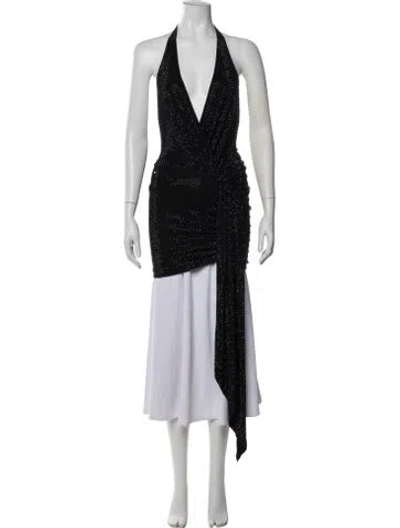 Pre-owned Alexandre Vauthier Halterneck Sleeveless Top W/ Tags In Black