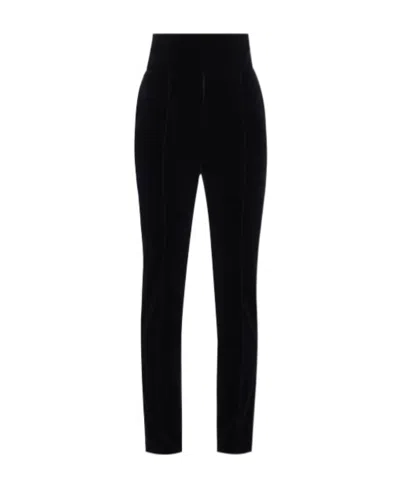 Alexandre Vauthier High-rise Velvet Casual Pants In Black