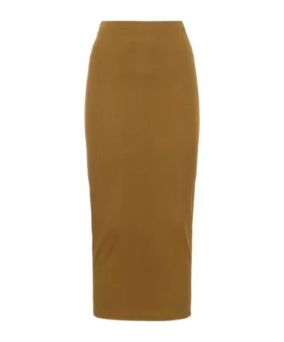 Alexandre Vauthier High Waist And Medium Length Skirt In Brown