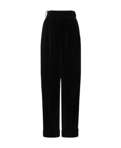 Alexandre Vauthier High Waist And Wide Legs Casual Trousers In Black