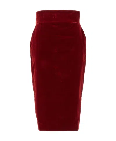 ALEXANDRE VAUTHIER ALEXANDRE VAUTHIER HIGH WAIST VELVET MIDI SKIRT