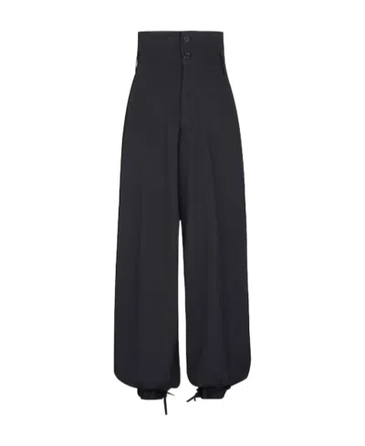 Alexandre Vauthier High-waisted Crepe Casual Pants In Black