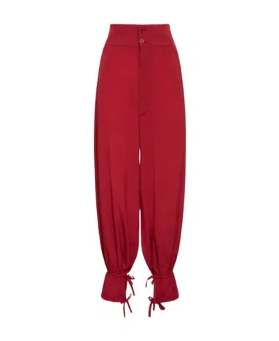 Alexandre Vauthier High-waisted Crepe Casual Pants In Red