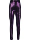 Alexandre Vauthier High-waisted Sequin-design Leggings In Violett