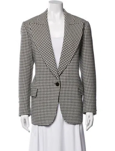 Pre-owned Alexandre Vauthier Houndstooth Print Blazer In Black