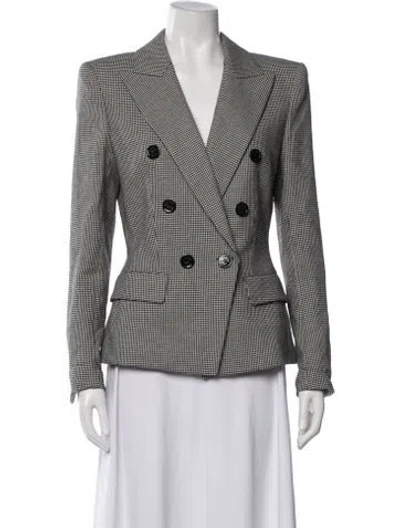 Pre-owned Alexandre Vauthier Houndstooth Print Blazer In Gray