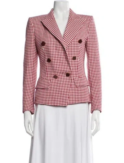 Pre-owned Alexandre Vauthier Houndstooth Print Blazer In Red