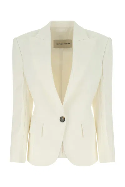 ALEXANDRE VAUTHIER IVORY STRETCH VISCOSE BLEND BLAZER