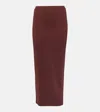 Alexandre Vauthier Jersey Pencil Skirt In Black Cherry Red