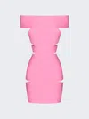 Alexandre Vauthier Bonded Stretch Viscose Mini Dress In Bubblegum Pink