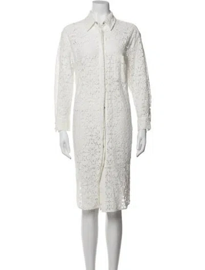 Pre-owned Alexandre Vauthier Lace Pattern Knee-length Dress In White