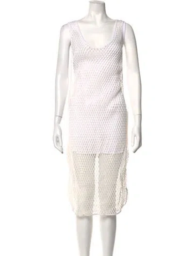 Pre-owned Alexandre Vauthier Lace Pattern Long Dress In White