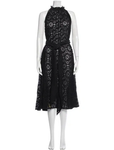 Pre-owned Alexandre Vauthier Lace Pattern Midi Length Dress In Black