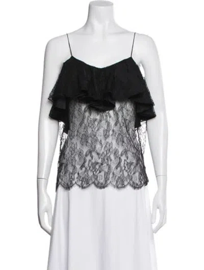 Pre-owned Alexandre Vauthier Lace Pattern V-neck Top W/ Tags In White