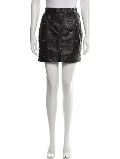 Pre-owned Alexandre Vauthier Lambskin Mini Skirt W/ Tags In Black