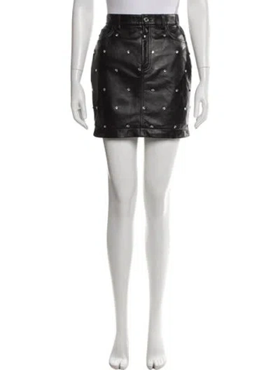 Pre-owned Alexandre Vauthier Lambskin Mini Skirt W/ Tags In Black
