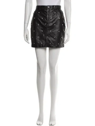 Pre-owned Alexandre Vauthier Lambskin Mini Skirt W/ Tags In Black