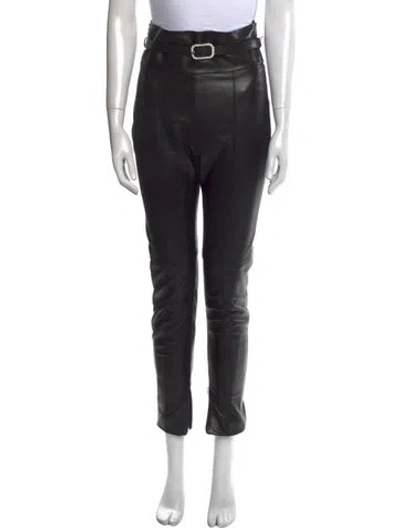 Pre-owned Alexandre Vauthier Lambskin Skinny Leg Pants In Black