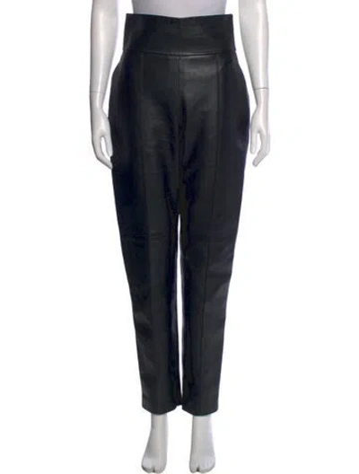 Pre-owned Alexandre Vauthier Lambskin Straight Leg Pants In Black