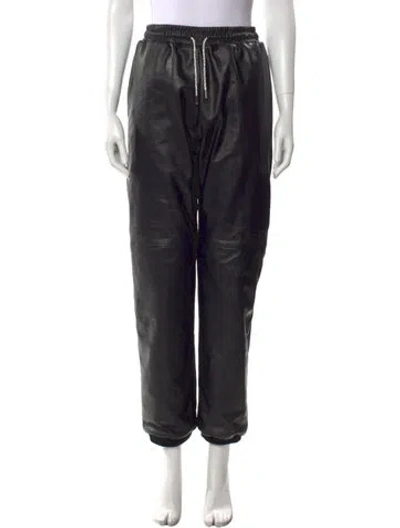 Pre-owned Alexandre Vauthier Lambskin Straight Leg Pants W/ Tags In Black