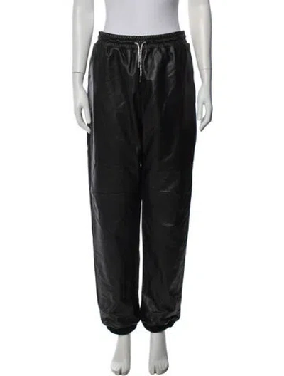 Pre-owned Alexandre Vauthier Lambskin Wide Leg Pants W/ Tags In Blue
