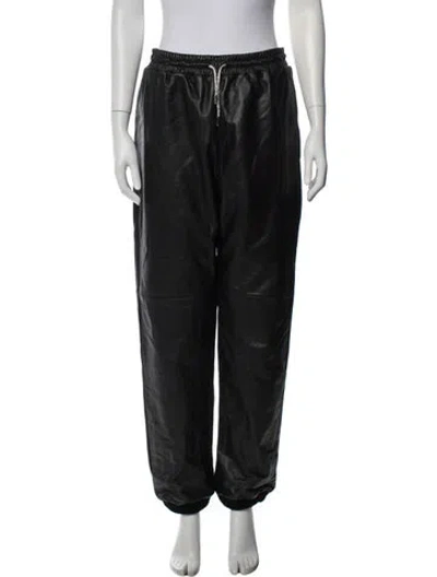 Pre-owned Alexandre Vauthier Lambskin Wide Leg Pants W/ Tags In Blue