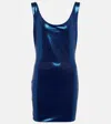Alexandre Vauthier Lamé Minidress In Majestic Blue