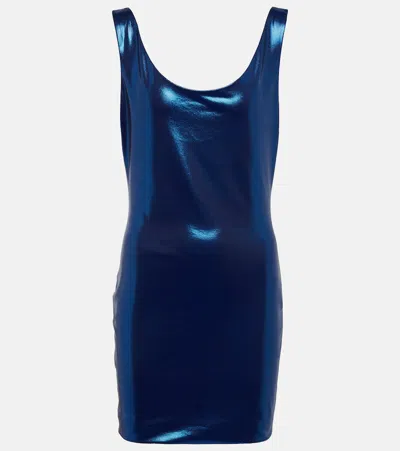 Alexandre Vauthier Lamé Minidress In Majestic Blue