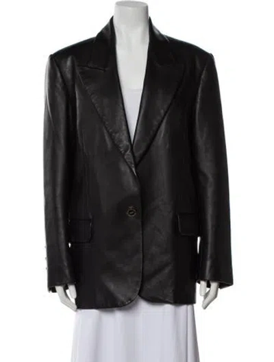 Pre-owned Alexandre Vauthier Leather Coat In Black