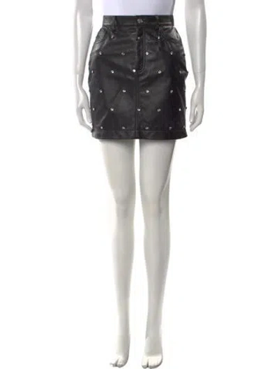 Pre-owned Alexandre Vauthier Leather Mini Skirt In Black