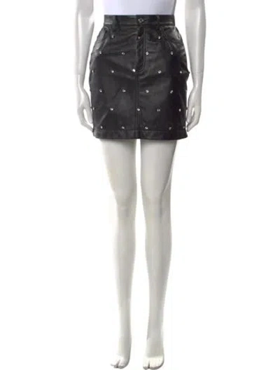 Pre-owned Alexandre Vauthier Leather Mini Skirt W/ Tags In Black