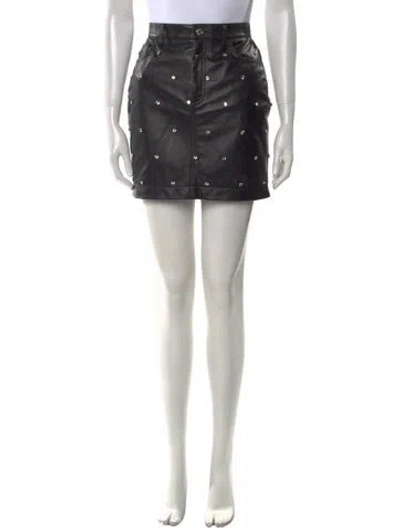 Pre-owned Alexandre Vauthier Leather Mini Skirt W/ Tags In Black