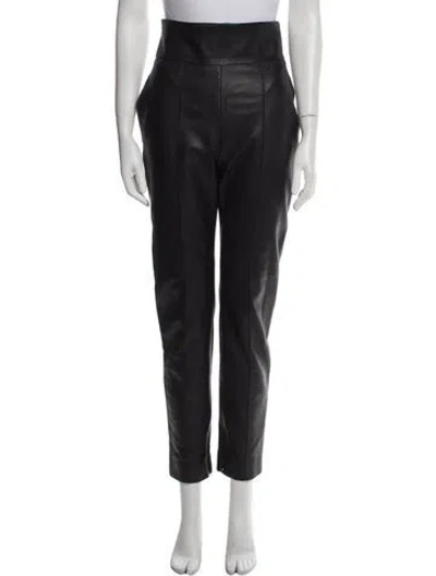 Pre-owned Alexandre Vauthier Leather Skinny Leg Pants In Black
