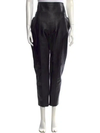 Pre-owned Alexandre Vauthier Leather Skinny Leg Pants In Black