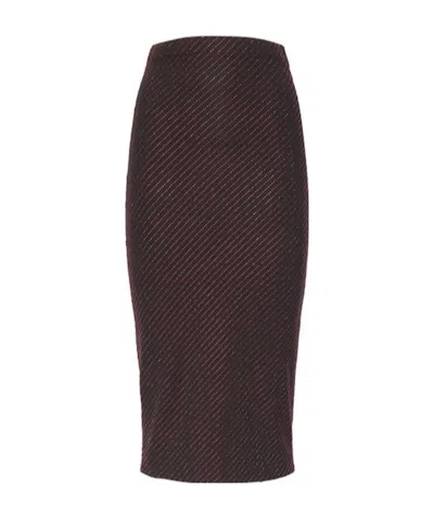 Alexandre Vauthier Logo Knitted Skirt In Brown