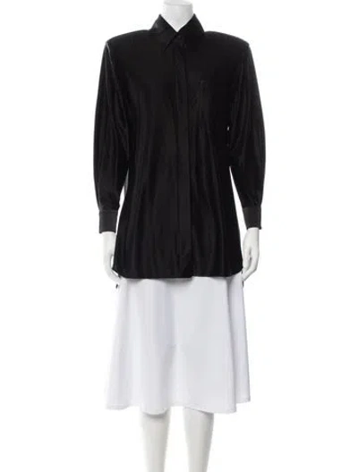 Pre-owned Alexandre Vauthier Long Sleeve Blouse In Black