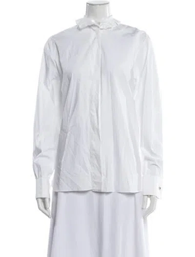 Pre-owned Alexandre Vauthier Long Sleeve Blouse In White