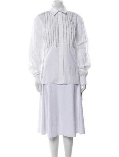 Pre-owned Alexandre Vauthier Long Sleeve Button-up Top In White