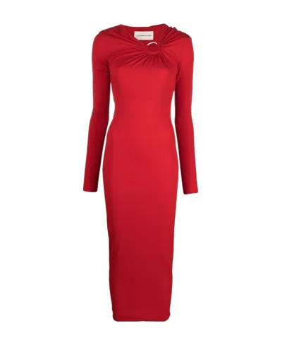 Alexandre Vauthier Long Sleeved Dress In Red