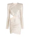 Alexandre Vauthier Long Sleeved Dress In White