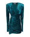 Alexandre Vauthier Velvet Dress In Green