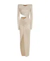 Alexandre Vauthier Long-sleeved Round-necked Dress In Nude