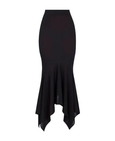 Alexandre Vauthier Medium Length Skirt In Crepe Plain Cloth In Black