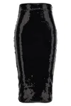 Alexandre Vauthier Black Mesh Midi Skirt In Black