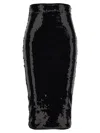 Alexandre Vauthier Black Mesh Midi Skirt In Black