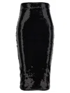 Alexandre Vauthier Black Mesh Midi Skirt In Black