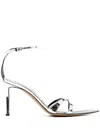 Alexandre Vauthier Metallic-effect 85mm Leather Sandals In Metallisch